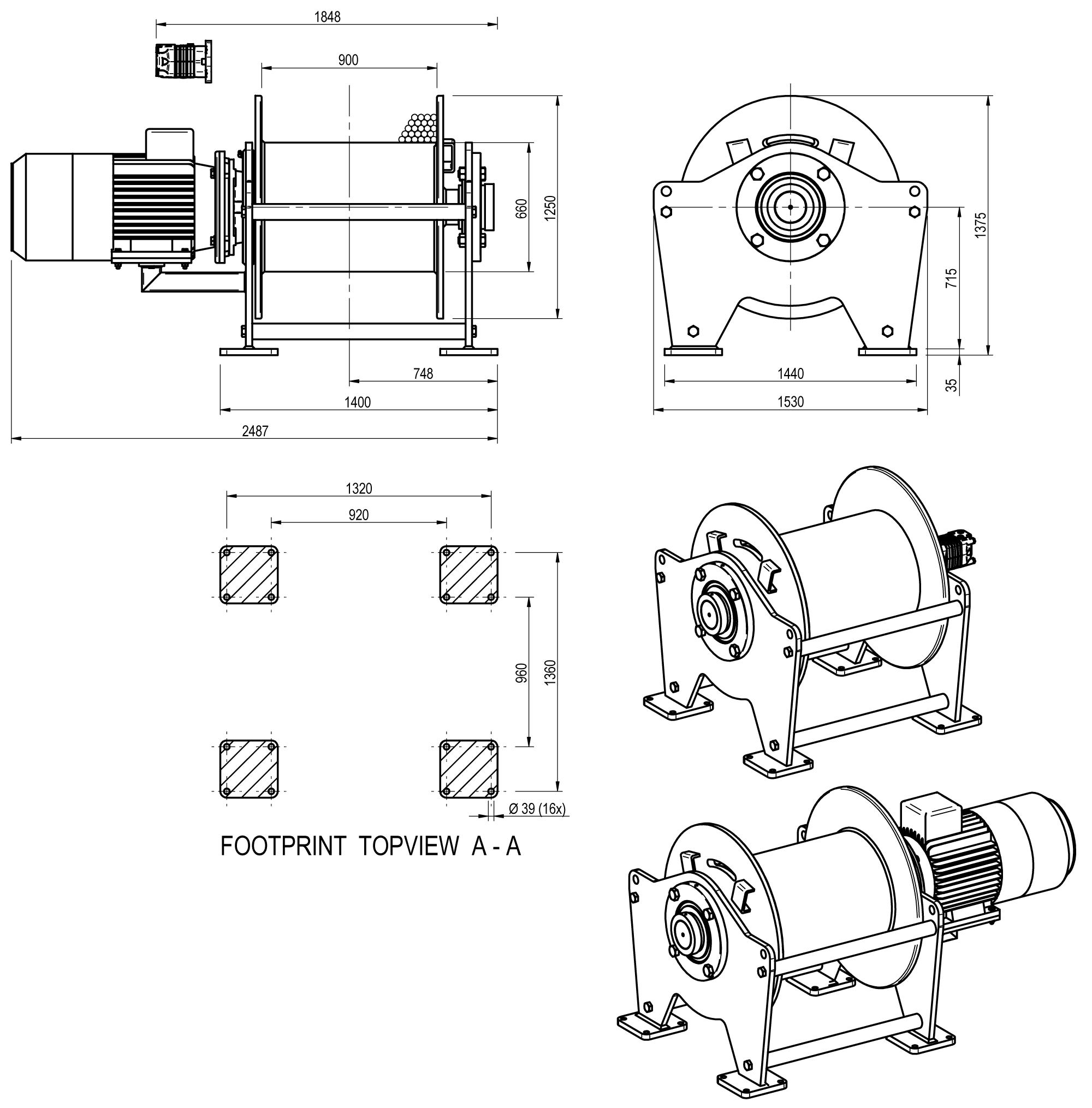 Dimension drawing EMCE series SC type 220