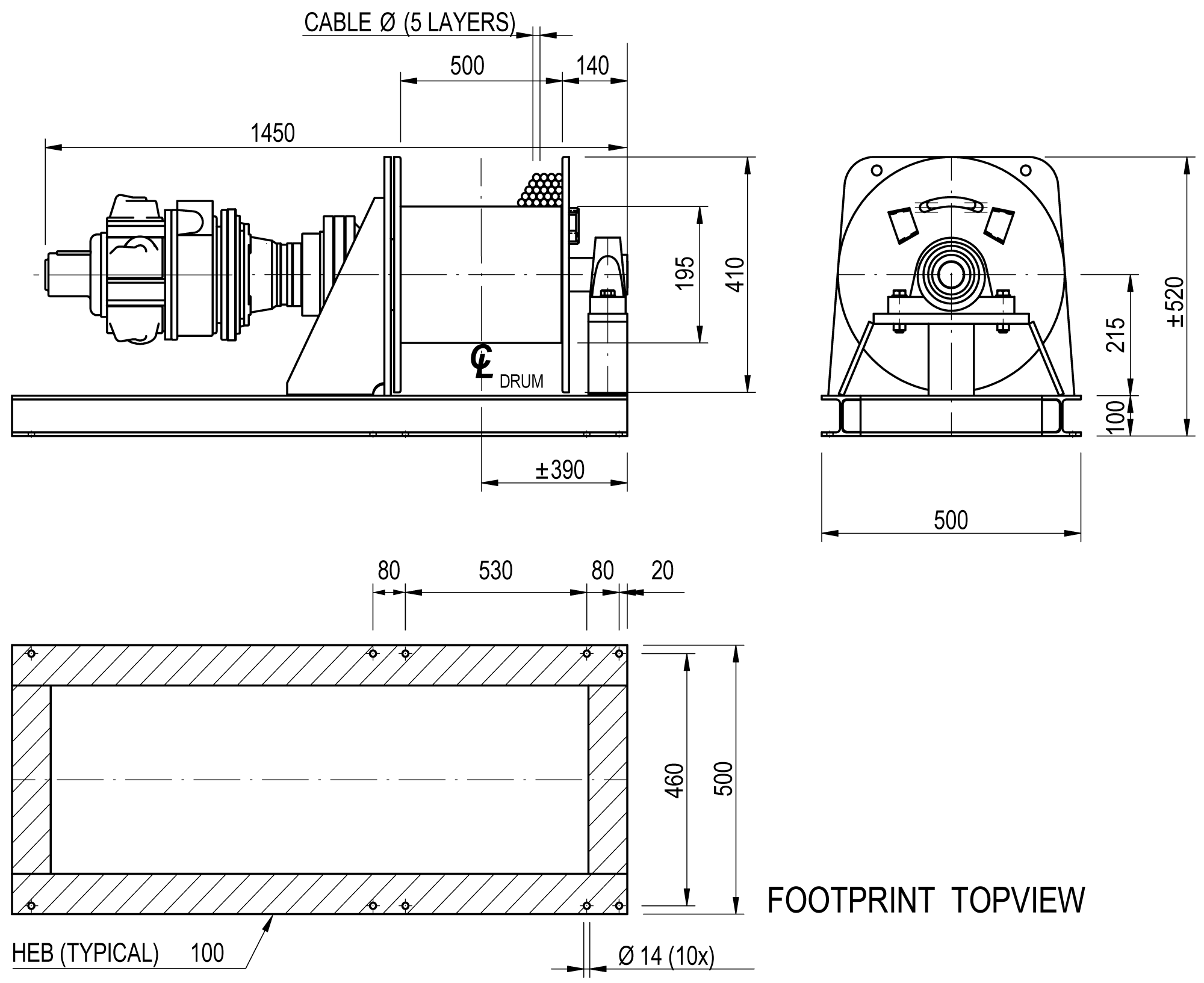 Dimension drawing EMCE series SB type P-301