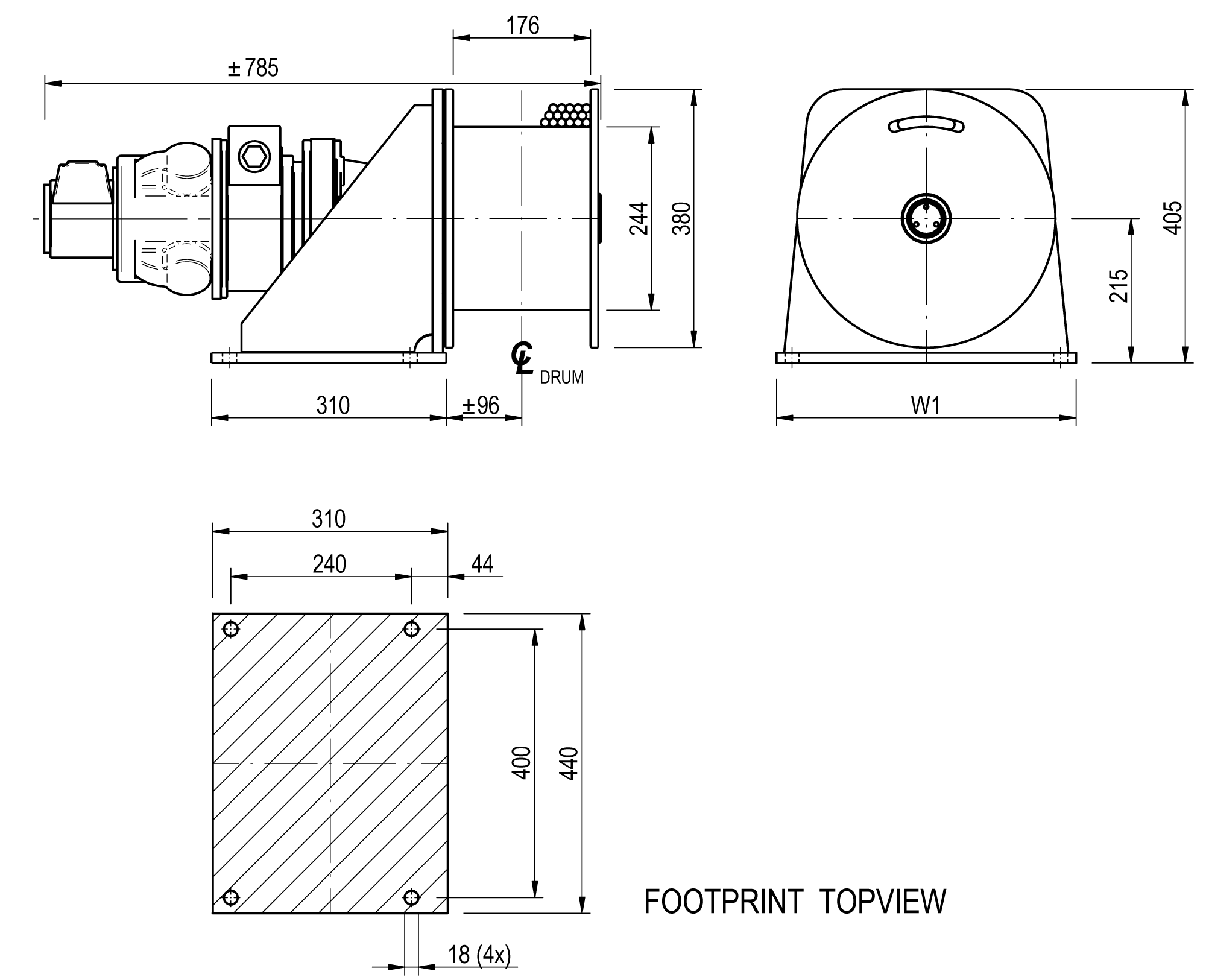 Dimension drawing EMCE series FD type P-301