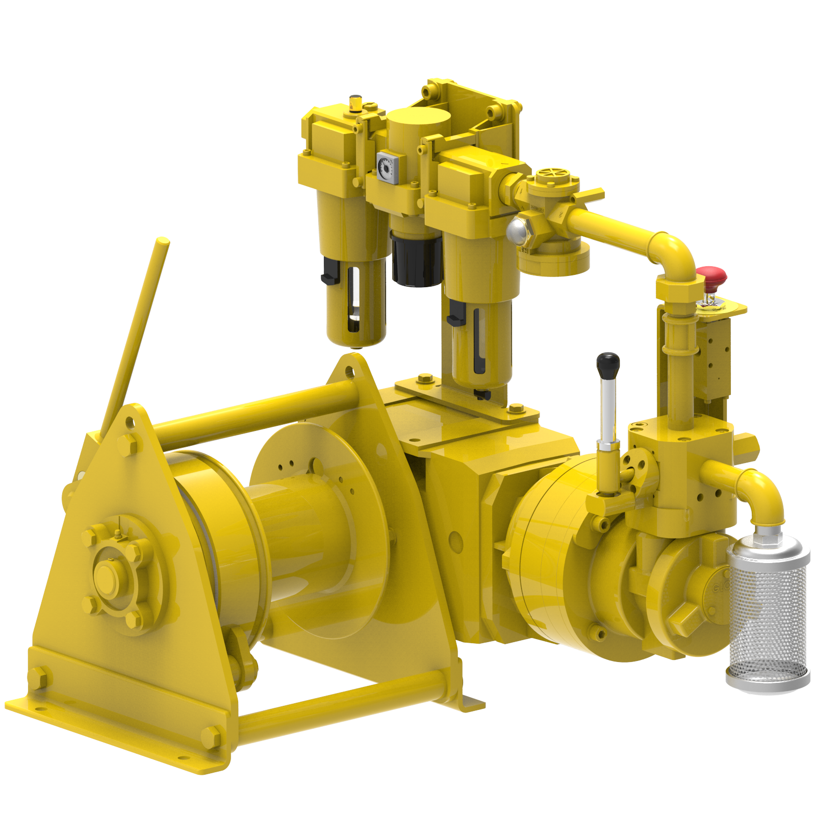Render drawing of EMCE winch type A35L-VB view number 1
