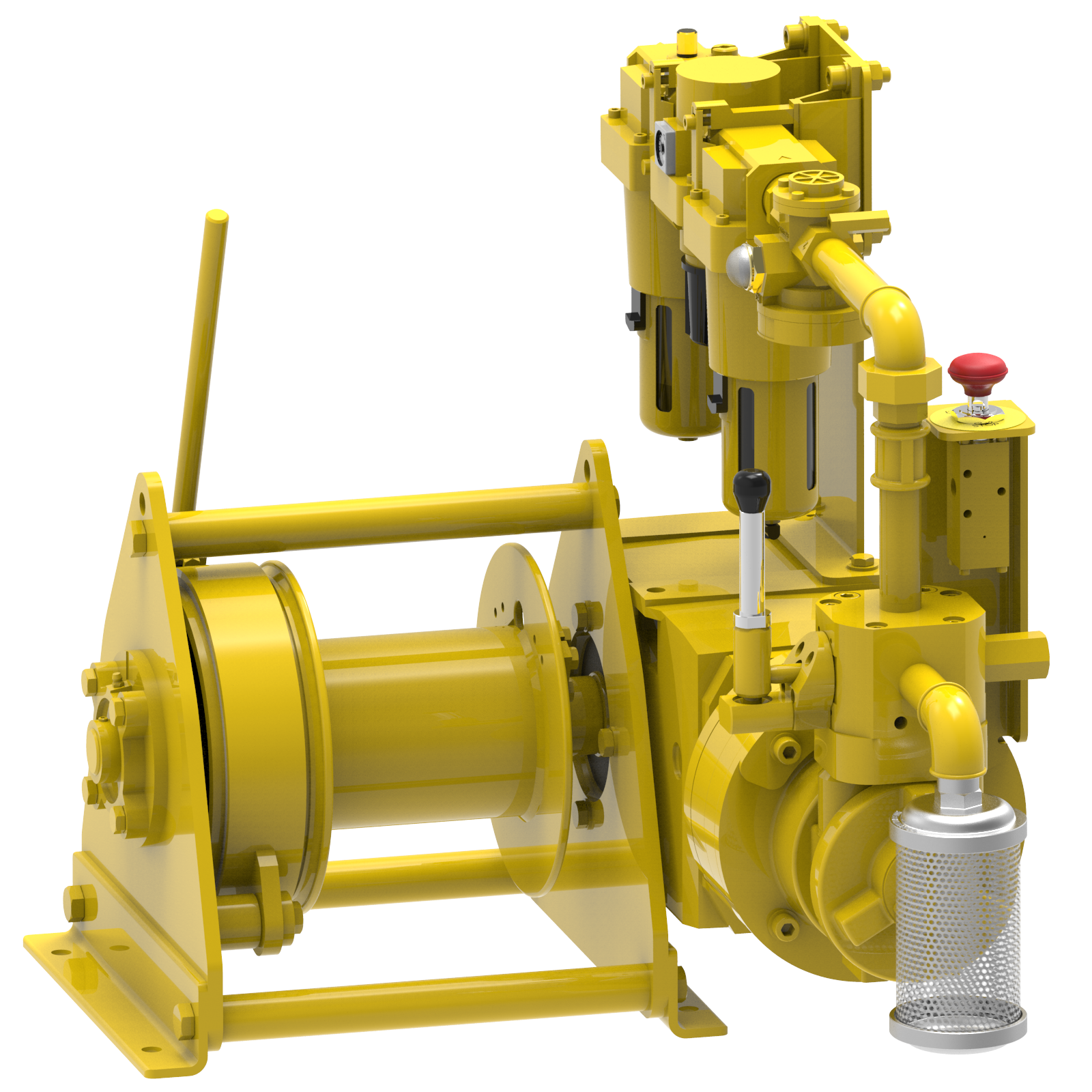 Render drawing of EMCE winch type A35L-VB view number 2