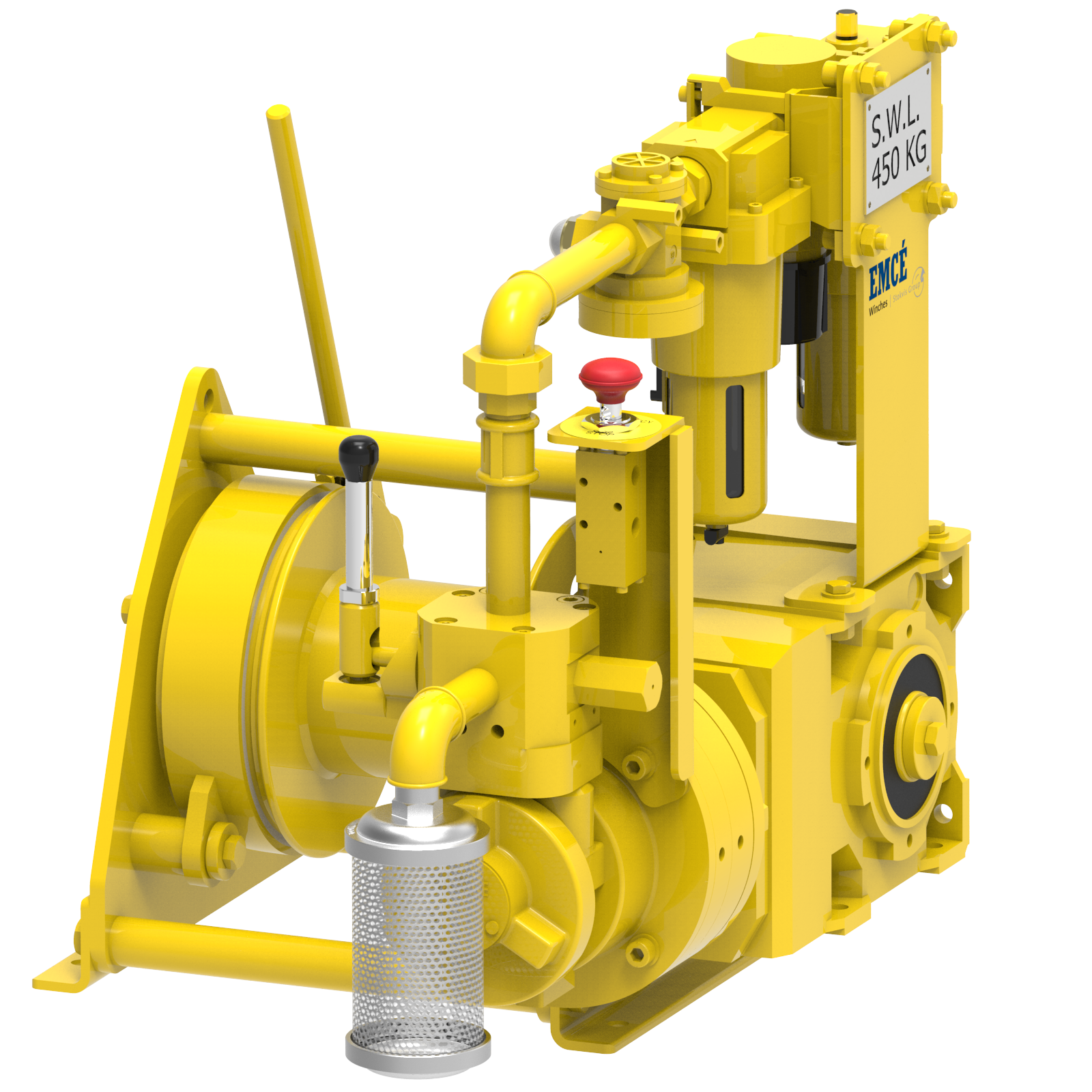 Render drawing of EMCE winch type A35L-VB view number 3