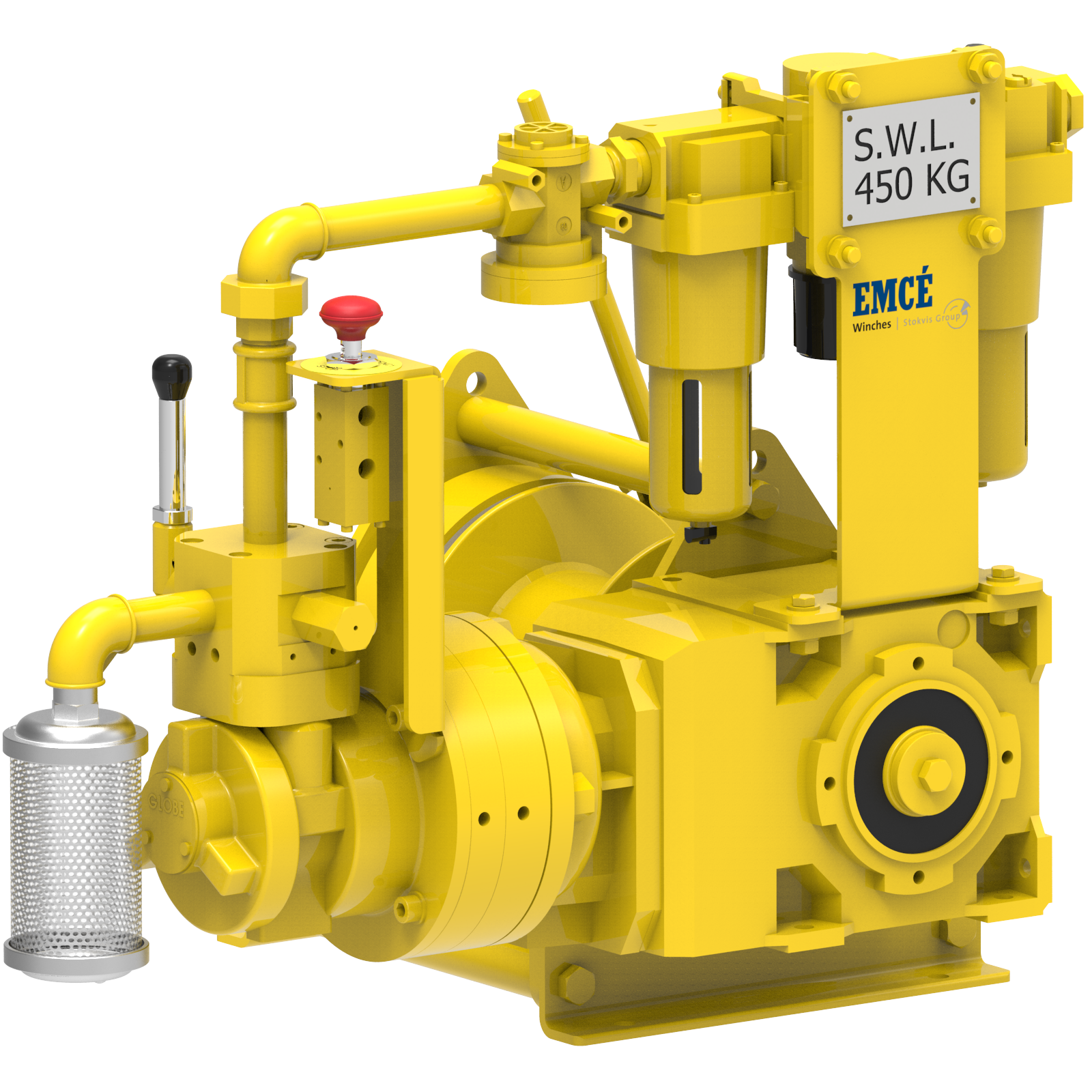 Render drawing of EMCE winch type A35L-VB view number 4