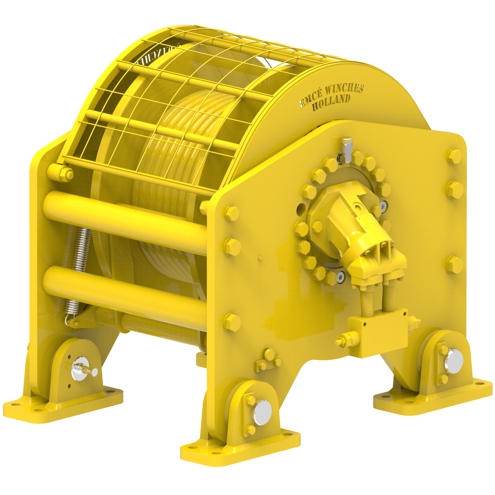 Render drawing of EMCE winch type OHW075-HDGP view number 3