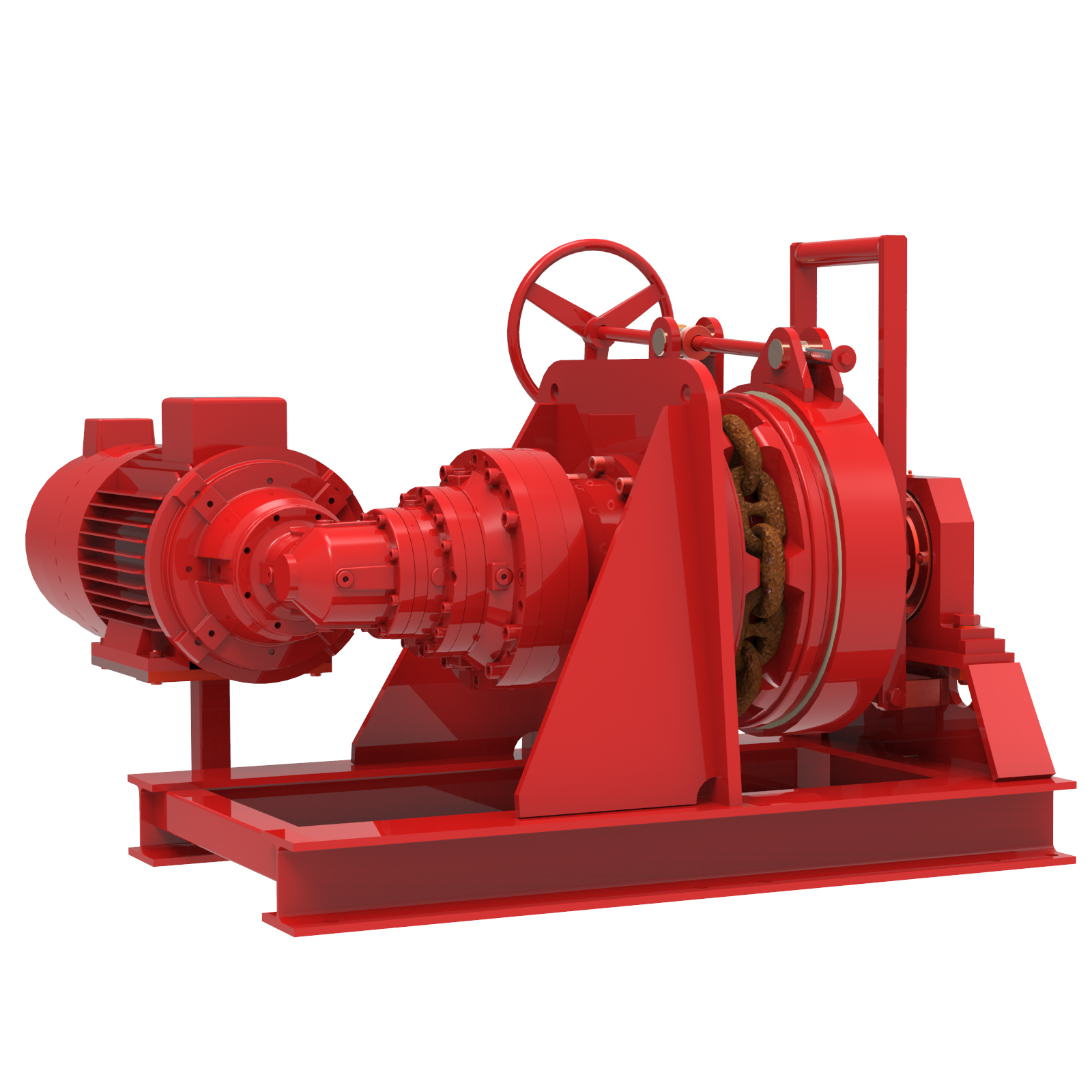 Render drawing of EMCE winch type P5000E-BC view number 3