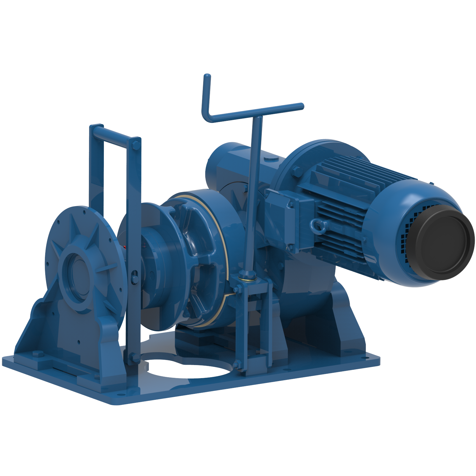 Render drawing of EMCE winch type W0250E-blue view number 1