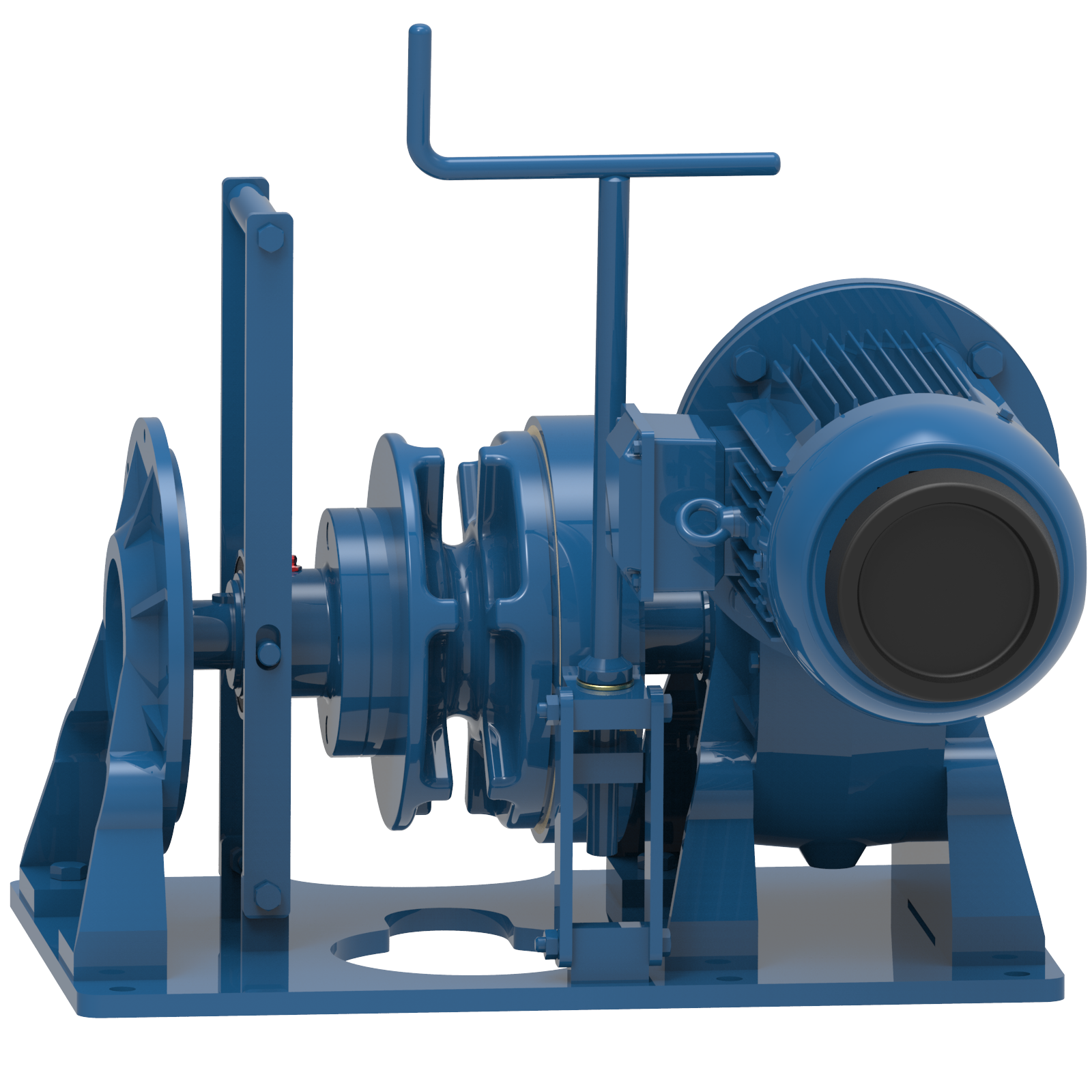 Render drawing of EMCE winch type W0250E-blue view number 2