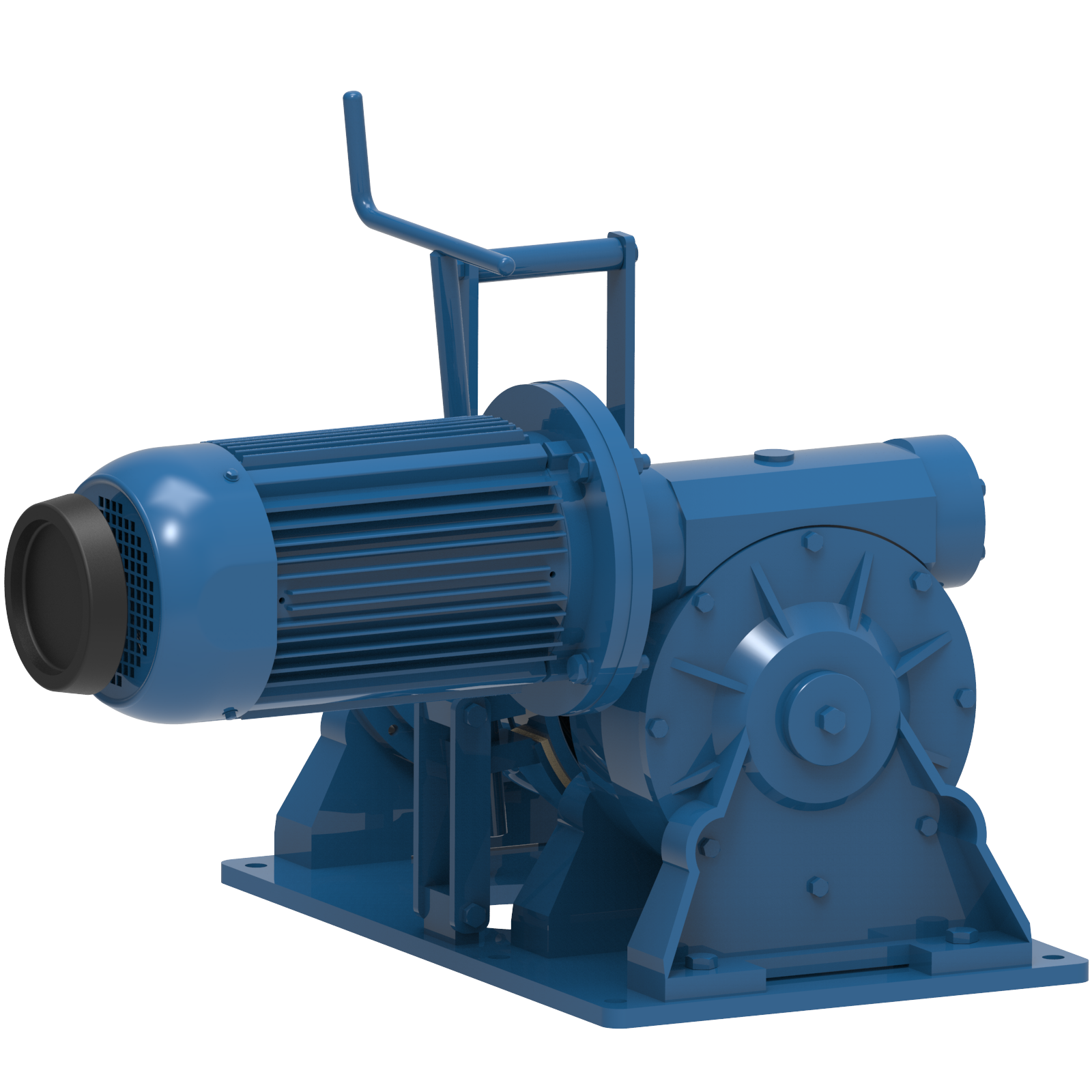 Render drawing of EMCE winch type W0250E-blue view number 4