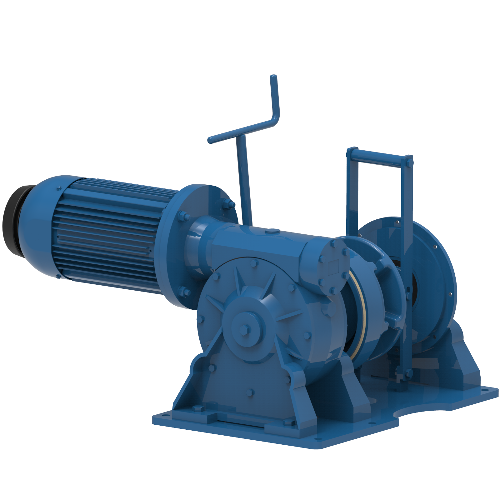 Render drawing of EMCE winch type W0250E-blue view number 5