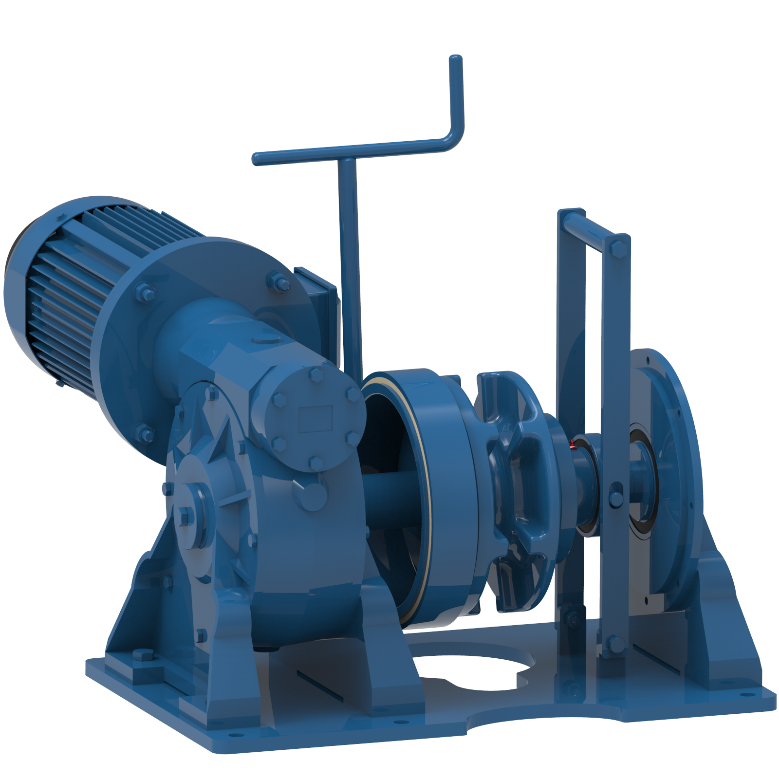 Render drawing of EMCE winch type W0250E-blue view number 6