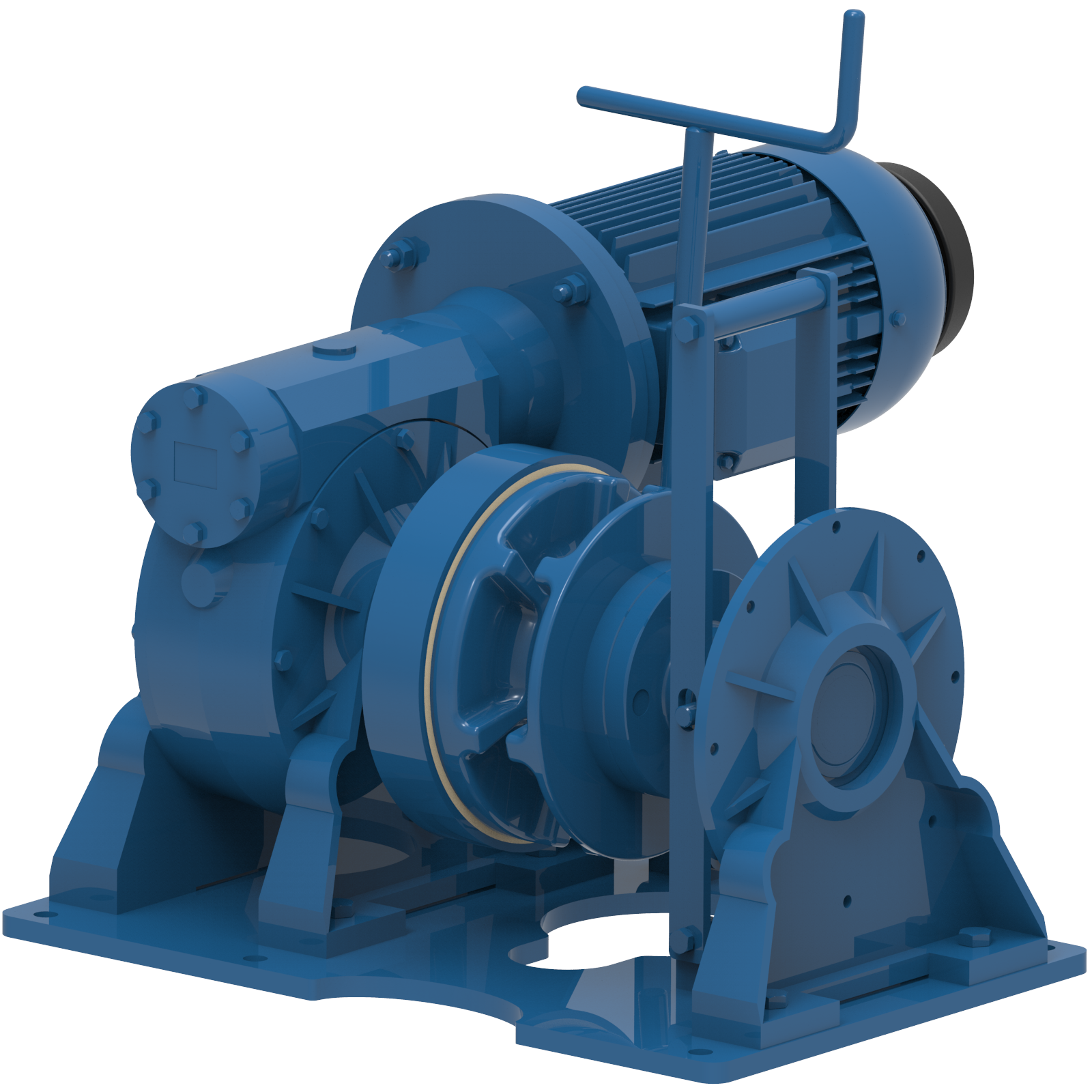 Render drawing of EMCE winch type W0250E-blue view number 7